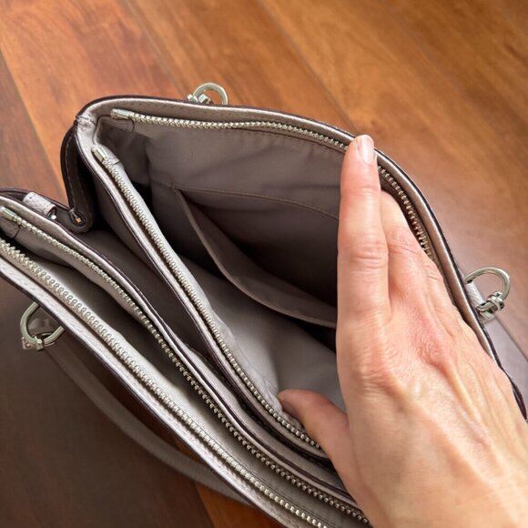 Coach Taupe Pebble Leather Shoulder Bag - Picture 7 of 7